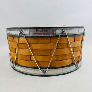 Longaberger 2012 Christmas Collection Cust Drum Basket 10" Green Liner Protector